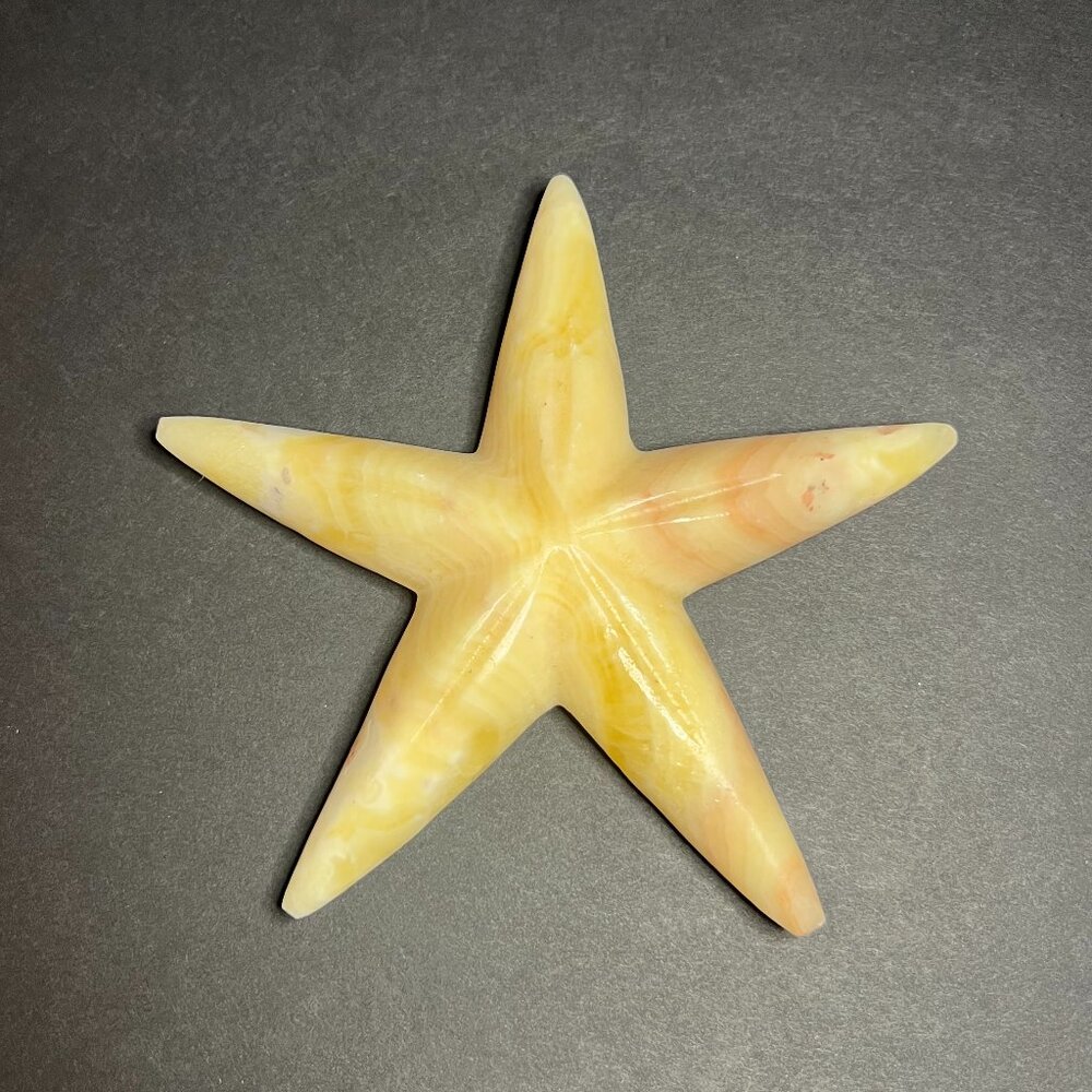Vintage Decorative Nautical Onyx Stone Starfish Paperweight Figurine 5.75"